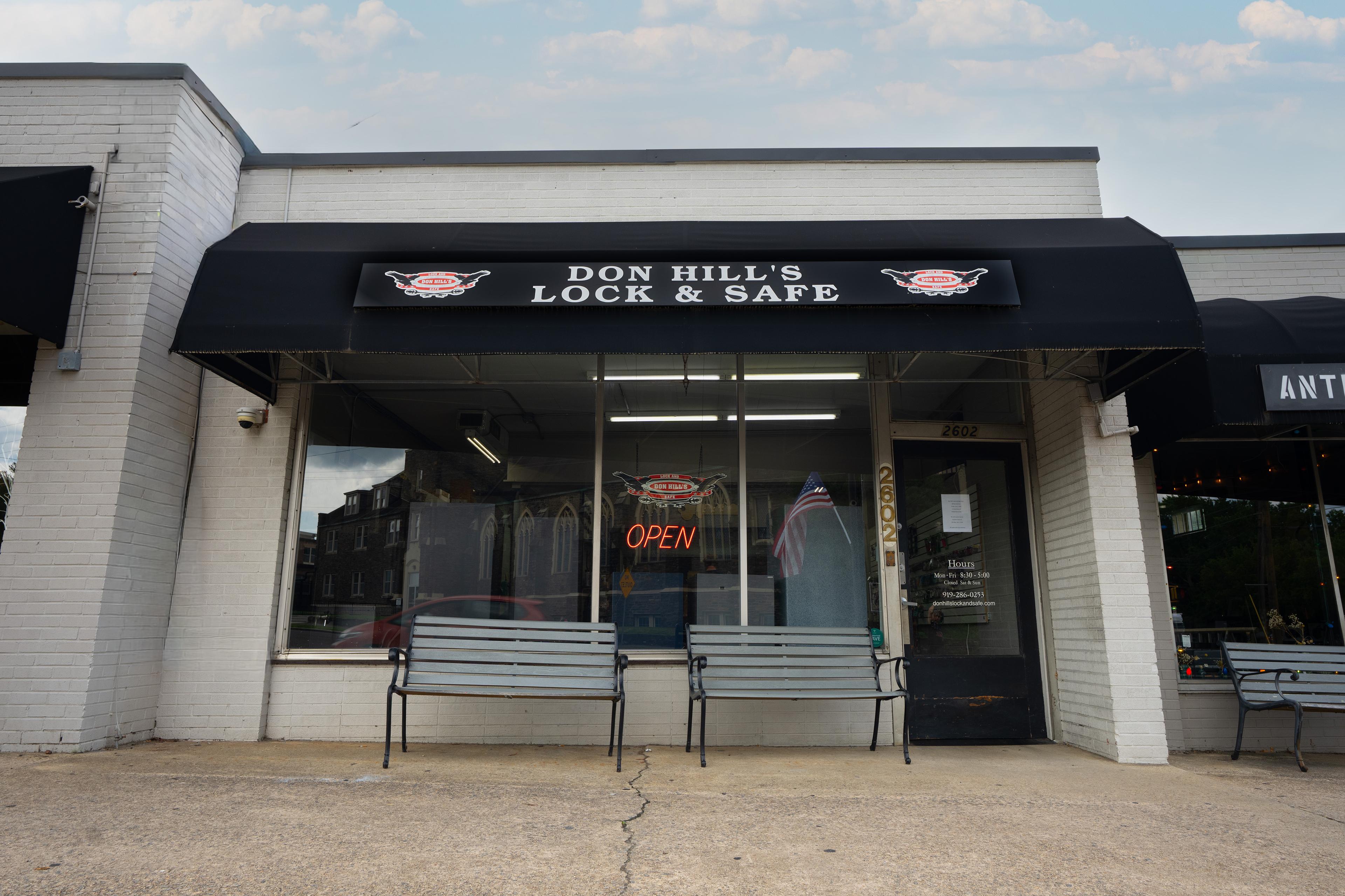 Don Hill's Lock & Safe storefront in Durham, NC